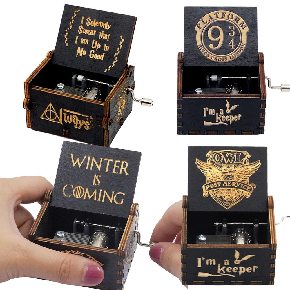20 видов стилей знаменитого фильма музыкальная шкатулка Гарри маскарадные костюмы для девочек; Рождественские подарки на день рождения с рисунком из аниме деревянная музыкальная шкатулка