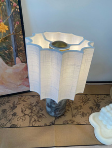Italian Design Modern Minimalist Touch Marble Table Lamp Creative Pleated Cloth <strong>Cover</strong> Bedroom <strong>Headboard</strong> bar Decoration Desk Lamp - Product Image 4