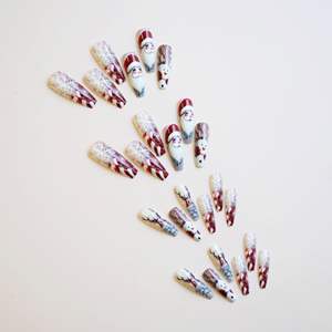 WM-303 cristal de glace conseils d'ongles de Noël long élégant français portable pour les doigts pour les conceptions de flocon de neige de renne - Product Image 4