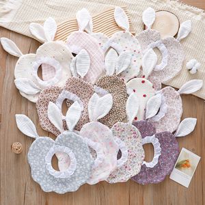 Bavaglino per Neonati in Puro Cotone Stile Ins con Bordo in Pizzo, Impermeabile, Motivo Floreale a Forma di Petalo, Morbido e Carino - Product Image 1