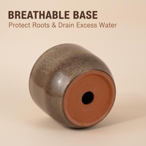 Grandes jardinières en céramique pour l'extérieur, avec trous <span class=keywords><strong>de</strong></span> drainage, finition émaillée, durables, écologiques, design moderne et classique, pour l'intérieur - Product Image 4