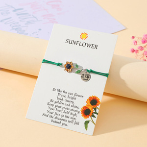 Moda exquisita girasol abeja tejida a mano girasol valiente tarjeta bendición cuerda para niñas y niños - Product Image 4