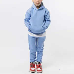 Conjunto de Sudadera con capucha de bambú orgánico para niños, conjuntos de Jogger para niños, conjuntos de ropa para niños pequeños personalizados, chándal bordado para niños ecológicos