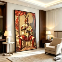 Décoration Murale : Tableau sur Toile Guerrier Sikh, Affiche Artistique, Impression sur Toile, Art Religieux Sikh avec Cadre, Portrait de Héroïque Sikh