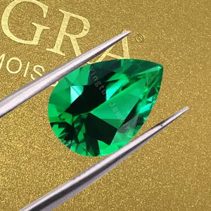 Wuzhou E Fabriek Prijs Groothandel Groene Peer 1ct 5X8Mm Colombia Smaragd Per Karaat Prijs