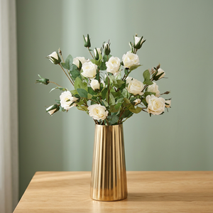 Luxury <b>Gold</b> Metal Flower <b>Vase</b> Modern Decorative Table <b>Vase</b> Tall Centerpiece <b>Vase</b> for Living Room Wedding Home Decor - Product Image 2
