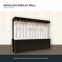Vitrina de Pared para Joyería y Collares Personalizada con Iluminación LED, Paneles Colgantes, Cajones y Almacenamiento con Cerradura para Tiendas Minoristas