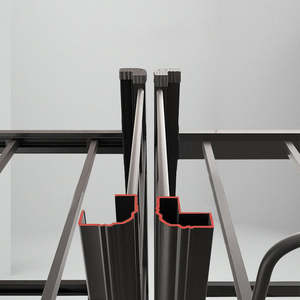 Lit moderne en acier réglable et peu encombrant, noir, pour dortoir, appartement, tailles spéciales - Product Image 6