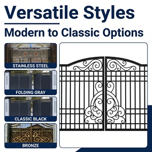 <span class=keywords><strong>Portail</strong></span> de cour européen à double battant, sur mesure, avec pointe en forme de lance, pour la sécurité des villas et des jardins - Product Image 3
