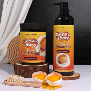 Champú y Mascarilla Capilar Nutritivos con Ingredientes Naturales <span class=keywords><strong>de</strong></span> Yema <span class=keywords><strong>de</strong></span> <span class=keywords><strong>Huevo</strong></span> y Miel, Tratamiento Capilar para Reparación Intensa <span class=keywords><strong>de</strong></span> la Humedad y Brillo, Set <span class=keywords><strong>de</strong></span> Champú - Product Image 5