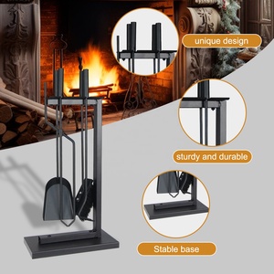 Kit de accesorios para <span class=keywords><strong>chimenea</strong></span> de interior y exterior de 5 piezas, póker, pinzas, Pala y cepillo, juegos de herramientas para <span class=keywords><strong>chimenea</strong></span> de hierro forjado - Product Image 2