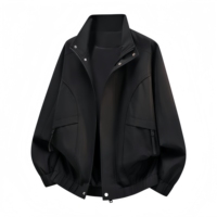 Vestes pour hommes avec logo personnalisé, vestes décontractées amples pour le streetwear, vestes d'hiver coupe-vent à col montant pour hommes en gros