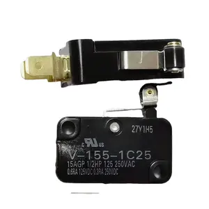 Agen kontrol industri 3A 125VAC 30VDC Switch snap V-155-1C25 sakelar mikro untuk OMRON