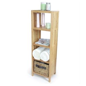 Modern Bamboo Natural 4-tier Multifunctional Bathroom Shelf Wood Shelving <b>Unit</b> <b>Corner</b> Shelves Stand Storage for Bathroom Living - Product Image 5