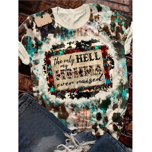 Custom Women's Clothing T-shirt Summer Sublimation Plus Size T-shirts for Women Tie Dyed <strong>Sunflower</strong> Women <strong>Tops</strong> T-Shirt - Product Image 5