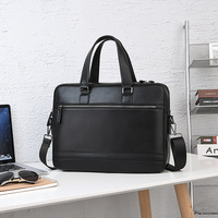 Nouvelle sacoche pour ordinateur portable homme 15,6 pouces, sacoche d'affaires en PU et sac de voyage grande capacité