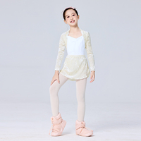 Enfants Ballet danse porter automne hiver filles velours châle hauts et jupes en velours 2 pièces costumes de danse