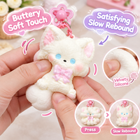 Squishies Chiot Blanc Taba Faits Main en Silicone Alimentaire, Sensation Aquatique, Remontée Lente, Anti-Stress et Anxiété, Nouveauté 2026 OEM ODM