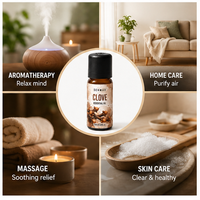 Huile de clou de girofle pure et naturelle ; antifongique et soulageant les maux de dents ; adaptée aux soins bucco-dentaires et aux massages corporels.