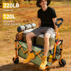 Chariot à main pliable, léger et portable, chariot de courses d'extérieur avec roues, adapté aux supermarchés et au camping - Product Image 1