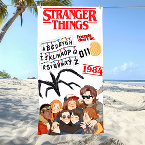Toalla ChamXue, Toalla de Playa, Toalla de Baño, <span class=keywords><strong>Serie</strong></span> de TV Estadounidense, Secado Rápido, Absorbente, Toalla de Baño y Playa de Fibra Ultrafina, Dibujos Animados, Stranger Things - Product Image 1