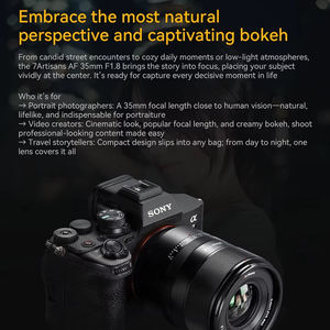 เลนส์ <span class=keywords><strong>7Artisans</strong></span> AF 35 มม. F1.8 ฟูลเฟรม มุมกว้าง สำหรับถ่ายภาพบุคคล รูรับแสงกว้าง โฟกัสคงที่ เลนส์ไพรม์ ตัวเรือนโลหะ ขนาด 62 มม. เมาท์ E สำหรับ A6400 Z50 - Product Image 3