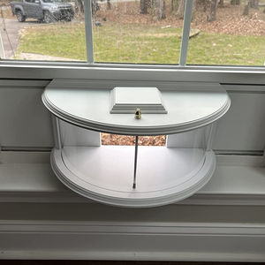 Mangeoire à oiseaux à fenêtre en bois, mangeoire à fenêtre blanche - Product Image 1