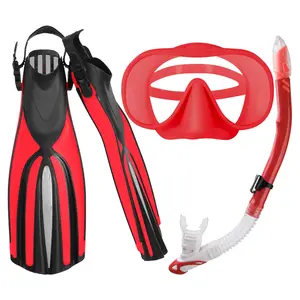 Snorkel Diving Mask Set With Fins Kit Full Scuba Diving Gear Set Diving Equipment Swimming Fins Mask Pro