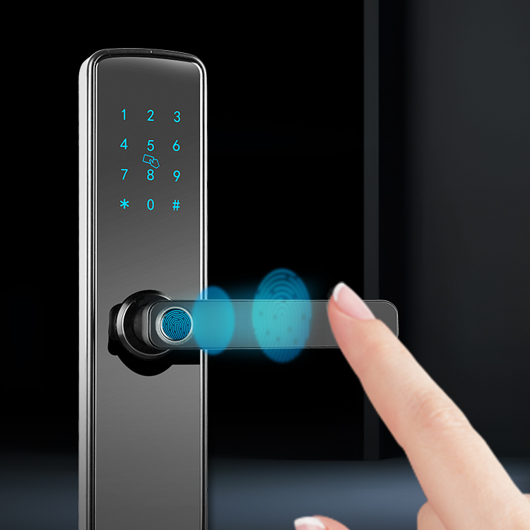 Modern Design Biometric Fingerprint Door Lock Digital Pin Code Smart Door Handle Lock · image 5