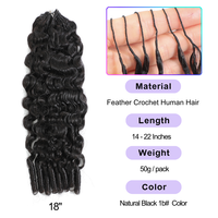 Extensions de cheveux humains au crochet, non traités, type Miracle Knots, bouclés birmanes, pré-bouclées