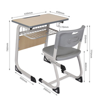 Ensemble bureau et chaise scolaire individuels modernes et confortables avec cloison frontale pour salle de classe - Vente en gros