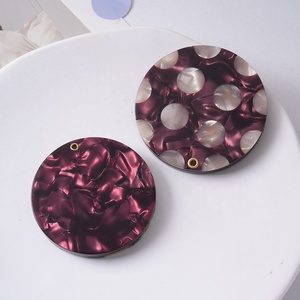 Wholesale Custom Fashion Jewelry Portable Makeup <b>Small</b> <b>Mirrors</b> Circular Rotary Cover Style Acetate <b>Mirrors</b> - Product Image 4