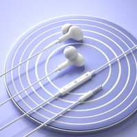 Earphone Wired In-Ear 3.5mm untuk Gaming & Musik, Handsfree Earbuds untuk Mendengarkan yang Nyaman