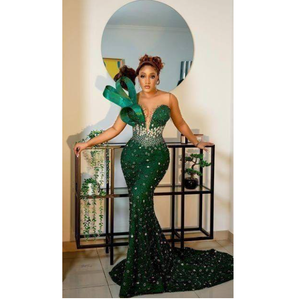 Haute Qualité Africaine Robe De Mariée Somali Dirac Conception De Luxe Coton Polyester Soie Tissu Slim Fit Élégant Dentelle Broderie - Product Image 1