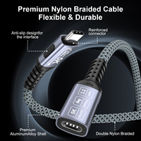 Cable de Extensión de Aleación de Aluminio Tipo-C a Tipo-C de 5A 240W, USB3.2 Gen2 20Gbps 5K60Hz