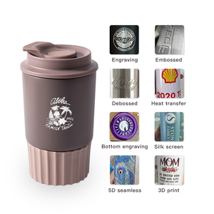 Tasse à café 12oz personnalisée avec logo Tasse à café réutilisable de 350ml en acier inoxydable à double paroi isolée thermiquement avec couvercle - Product Image 4