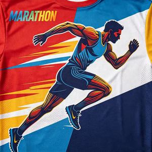 XH Custom Logo Digital Print Knitted Sporty Marathon Team Event Promotion Men's Eco-Friendly Anti-Pilling Polyester T-Shirt - Product Image 2