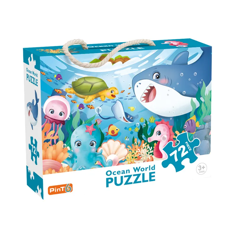 Hot sales Large Jigsaw Puzzle Kids 72 Pieces Paper Cardboard Ocean World Jigsaw Game Set Children Favor Toys