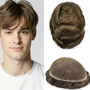 Peluca de Hombre de Alta Calidad, Precortada, con Base de Encaje Suizo, Línea de Cabello Natural, Color Negro, Nudos Decolorados, Cabello Humano Europeo, Toupee <span class=keywords><strong>para</strong></span> Hombre - Product Image 2