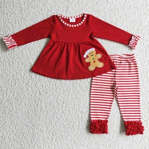 Conjunto Ecológico de Algodón/Spandex para Niña con Estampado de Árboles de Navidad y Leopardo en Verde - Product Image 3
