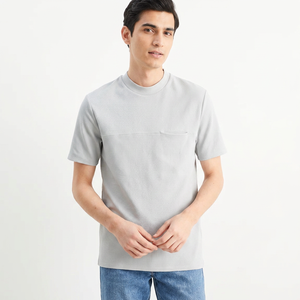 High Quality Fashion Mens <b>Collar</b> <b>t</b> <b>Shirt</b> With Pocket Heavy Oversized Tshirt Mock Neck - Product Image 1