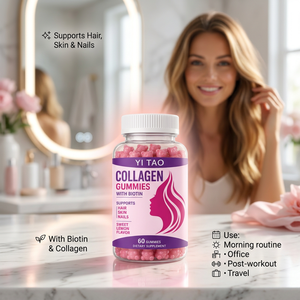 Gummies de collagène à haute teneur avec biotine pour la santé des cheveux, de la peau et des ongles – Complément alimentaire beauté – OEM/ODM – Faible MOQ 50 pièces - Product Image 4