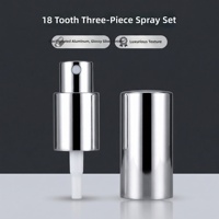 Pompe à maquillage de haute qualité Deluxe 18/410 18/410 en aluminium argenté 0,23 cc pour fonds de teint, soins de la peau, huiles essentielles, lotions