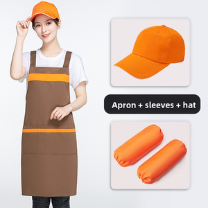 Conjunto de Tres Piezas de Gorro, Delantal y Protector de Mangas Personalizados para Cocina, Chef, Camarero, Camarera, Bartenders, Restaurante, Bar, Uniforme de Trabajo - Product Image 6