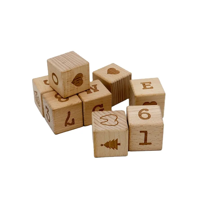 Blocs en bois personnalisés 5 pièces, idée cadeau d'anniversaire pour bébé, accessoires Photo, décor pour pépinière