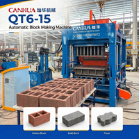 Machine de fabrication de blocs de béton hydraulique entièrement automatique, ligne de production de briques en ciment haute efficacité QT6-15 à vendre