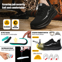 Zapatos de Seguridad GUYISA con Puntera de Acero, Ligeros, Transpirables, Industriales, con Cordones, para Hombre y Mujer, de Horma Ancha, para Trabajo y Deporte