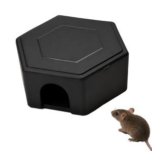 Boîte à appâts pour rongeurs en plastique hexagonale verrouillable, réutilisable, durable, piège à souris et à rats, intérieur/extérieur - Product Image 1