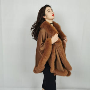Châles en Fourrure Véritable Personnalisés pour Femme, Vente en Gros, Haute Qualité, Laine, <span class=keywords><strong>Renard</strong></span>, Cape, Cachemire, Grande Taille - Product Image 2