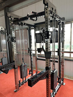 Rack de musculation intégré, machine fonctionnelle entièrement intégrée avec Lat Pulldown, Low Row, Smith Cable Crosser et double colonne de poids